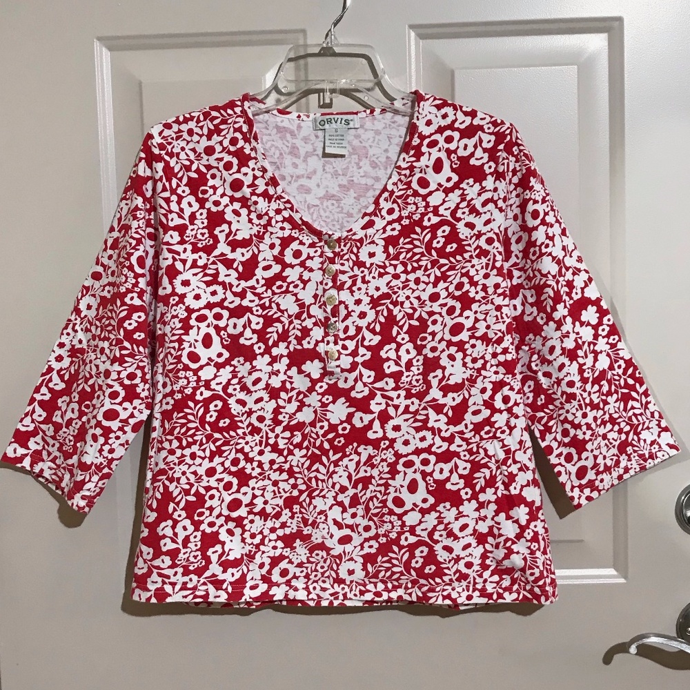 ORVIS 3/4 Sleeve Knit Top